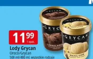 Lody Grycan Orzech/Grycan Waniliowe
