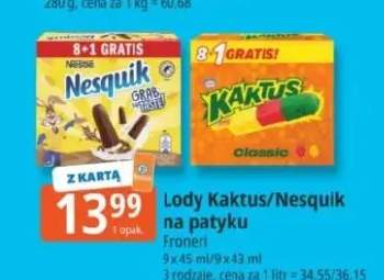 Lody Kaktus/Nesquik na patyku