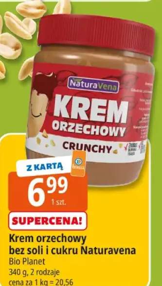 Krem orzechowy bez soli i cukru Naturavena