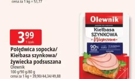 Polędwica sopocka/Kiełbasa szynkowa/żywiecka podsuszana