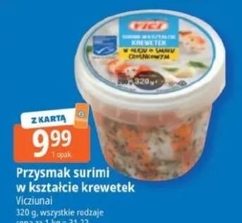 Przysmak surimi w kształcie krewetek