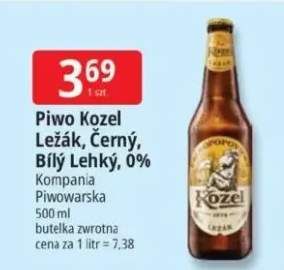 Piwo Kozel Leżak, Černy, Biły Lehky, 0%