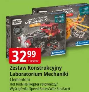 Zestaw konstrukcyjny Laboratorium Mechaniki Clementoni Hot Rod/Helicopter ratowniczy/Wyścigówka Speed Racer/Wóz Strażacki
