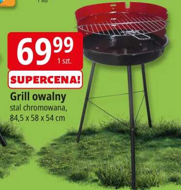 Grill owalny stal chromowana, 84,5 x 45 x 54 cm