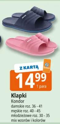 Klapki Kondor damskie roz. 36 - 41 męskie roz. 40 - 45 mix wzorów i kolorów