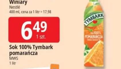 Sok 100% Tymbark pomarańcza
