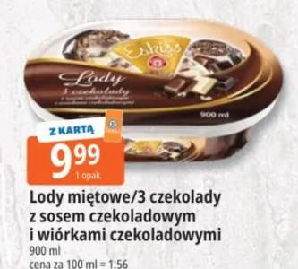 Lody miętowe Eskimo z sosem czekoladowym i wiórkami czekoladowymi