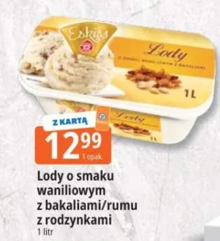 Lody o smaku waniliowym z bakaliami Eskiss