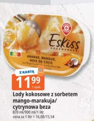 Lody kokosowe z sorbetem mango-marakuja Eskiss Gourmandes