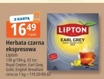 Herbata czarna ekspresowa Earl Grey Lipton