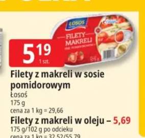 Filety z makreli w oleju Łosoś