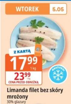 Limanda filet bez skóry mrożony 30% glazury