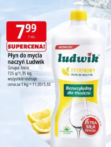 Płyn do mycia naczyń Ludwik cytrynowy Grupa Inco