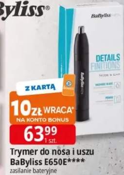 Trymer do nosa i uszu BaByliss E650E zasilanie bateryjne
