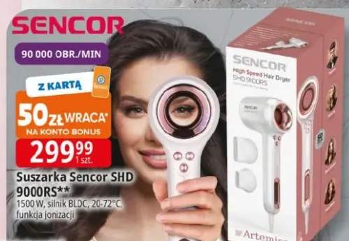 Suszarka Sencor SHD 9000RS 1500W silnik BLDC 20-72°C funkcja jonizacji