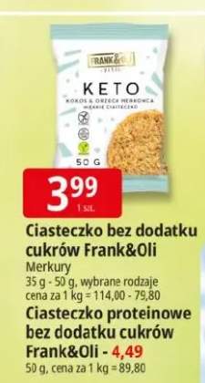 Ciasteczko proteinowe bez dodatku cukrów Frank&Oli
