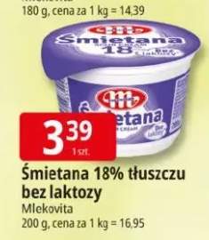 Śmietana 18% tłuszczu bez laktozy Mlekovita