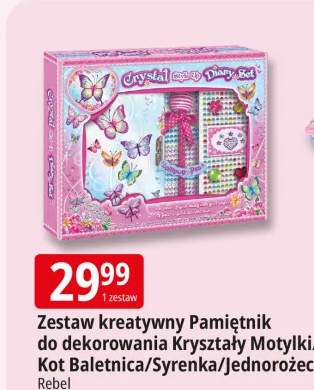 Zestaw kreatywny Pamiętnik do dekorowania Kryształy Motylki Rebel