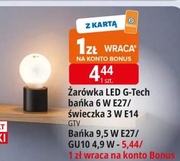 Żarówka LED G-Tech bańka 6W E27/świeczka 3W E14 GTV