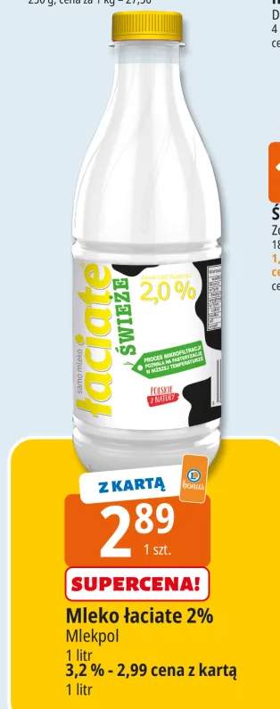 Mleko łaciate 2% Mlekpol