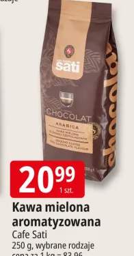 Kawa mielona aromatyzowana o smaku czekoladowym Cafe Sati Chocolat Arabica