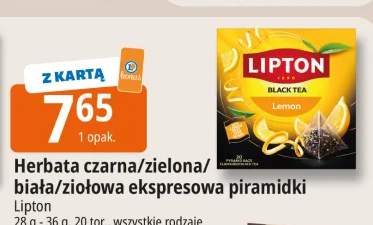 Herbata czarna ekspresowa piramidki Lipton
