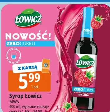 Syrop Łowicz Zero Cukru malina