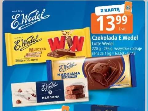 Czekolada E.Wedel Mleczna z wafelkami orzechowymi