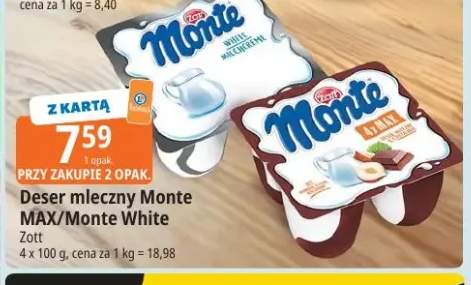 Deser mleczny Monte MAX Zott 4-pak 100g