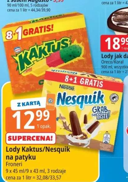 Lody Kaktus/Nesquik na patyku 9-pak 45ml