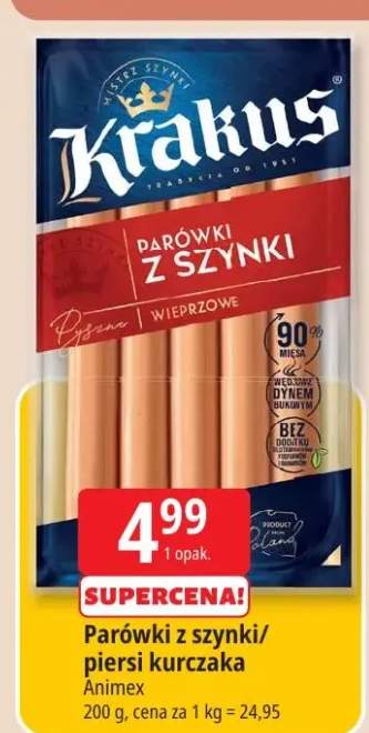 Parówki z szynki Krakus
