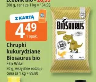 Chrupki kukurydziane Biosaurus bio Eko Wital