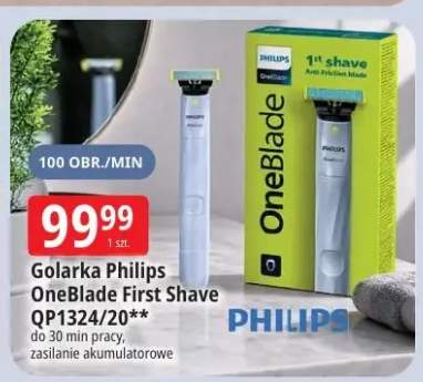 Golarka Philips OneBlade First Shave QP1324/20 do 30 min pracy zasilanie akumulatorowe