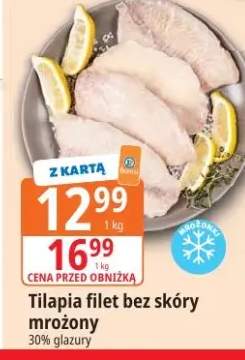 Tilapia filet bez skóry mrożony 30% glazury