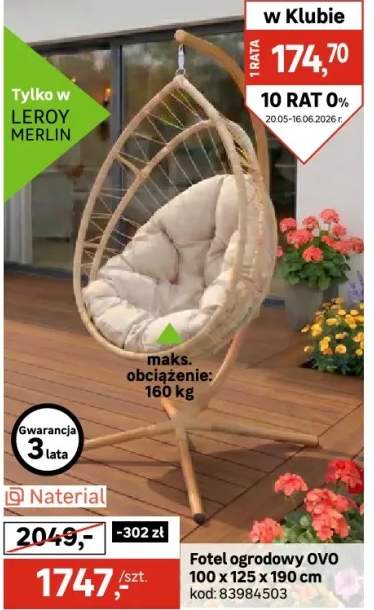 fotel wiszący