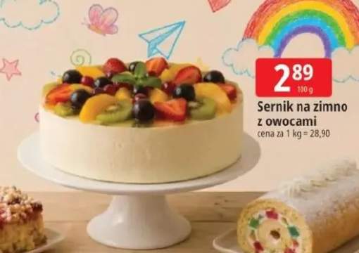 Sernik na zimno z owocami