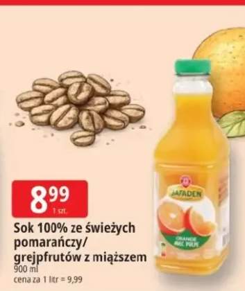 Sok 100% ze świeżych pomarańczy z miąższem JAFADEN