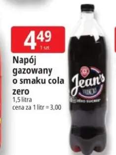 Napój gazowany o smaku cola zero Jean's