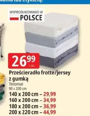 Prześcieradło frotte/jersey z gumką Tecomat 90x200cm