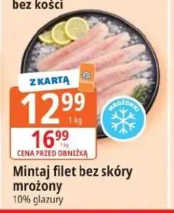 Mintaj filet bez skóry mrożony 10% glazury