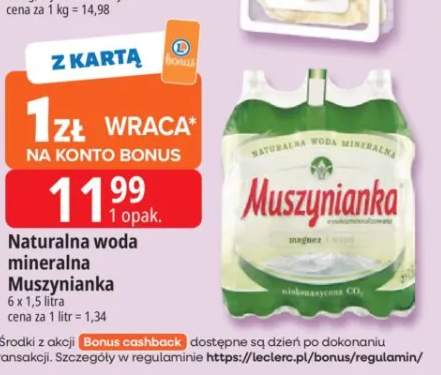 Naturalna woda mineralna Muszynianka 6-pak 1,5 l