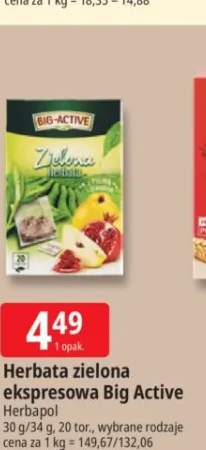 Herbata zielona ekspresowa Big Active z pigwą