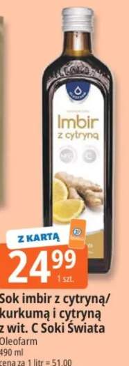 Sok kurkuma i cytryną z wit. C Soki Świata