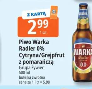 Piwo bezalkoholowe Warka Radler 0% Grejpfrut z pomarańczą