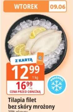 Tilapia filet bez skóry mrożony