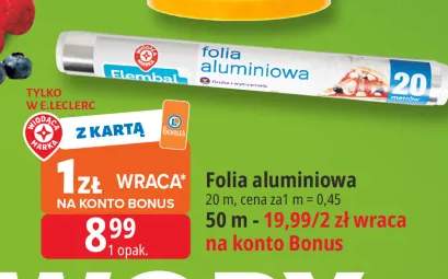 Folia aluminiowa Elembal 20 m +1 wariant