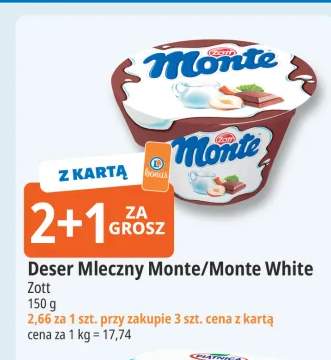 Deser mleczny Zott Monte +1 wariant