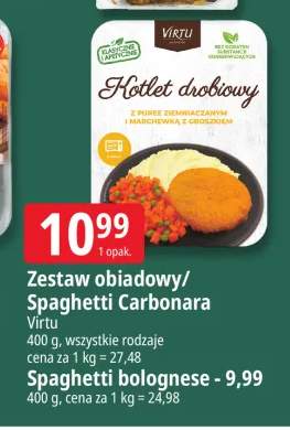 Zestaw obiadowy Spaghetti Carbonara Virtu +1 wariant