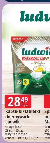 Kapsułki do zmywarki Ludwik Maxx Power Plus 28 szt. +3 warianty