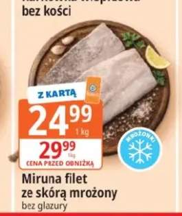 Miruna filet ze skórą mrożony bez glazury